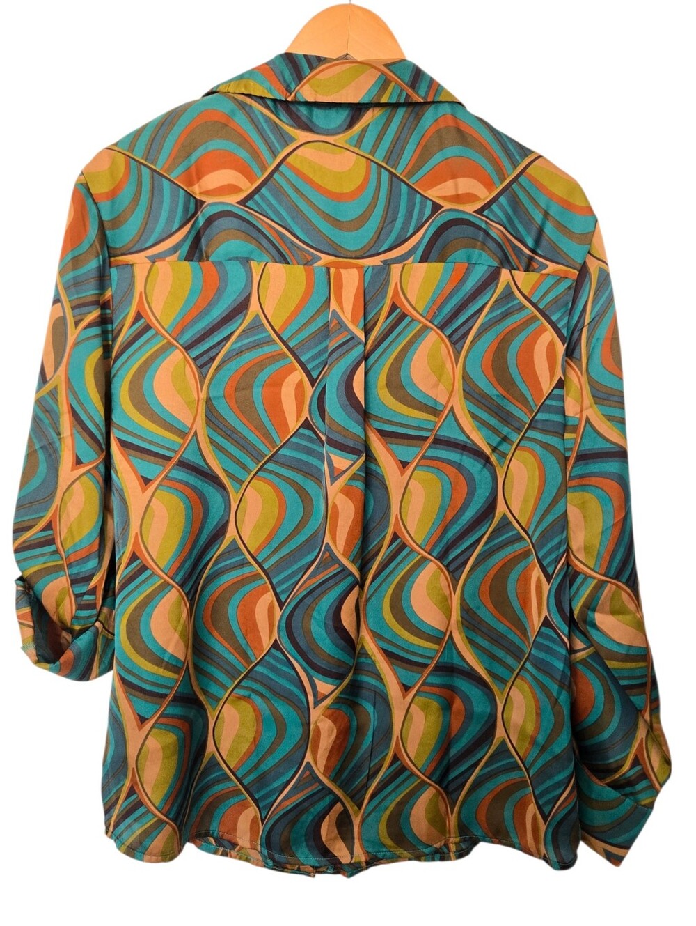 ✨ HAVER London Retro Mod Psychedelic Button Up Blouse Small✨ - Picture 5 of 6